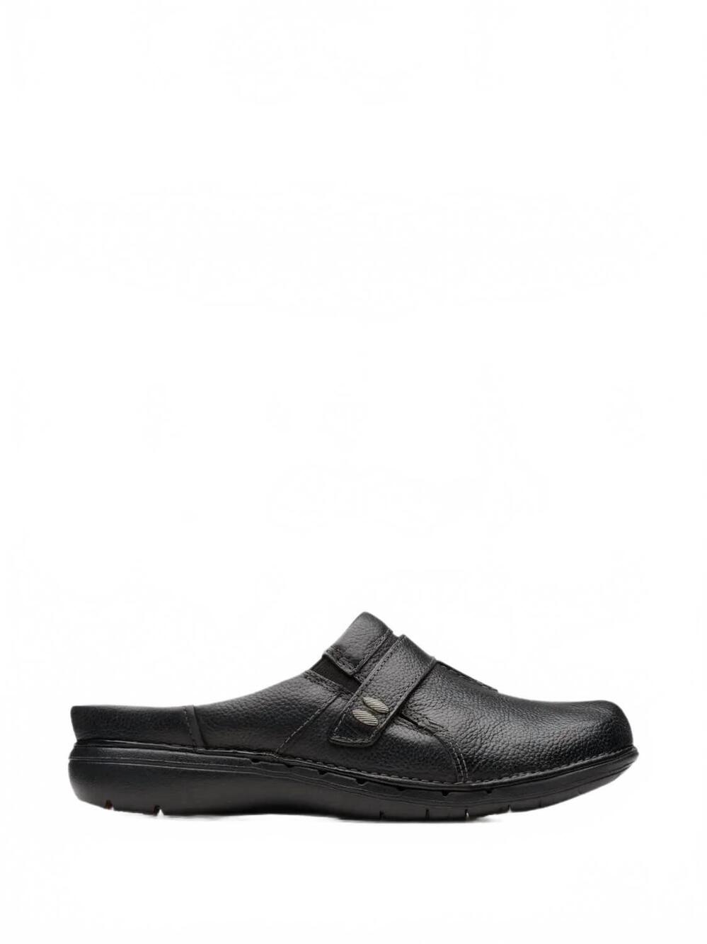 NEW CLARKS women's un loop ease mules in black leather